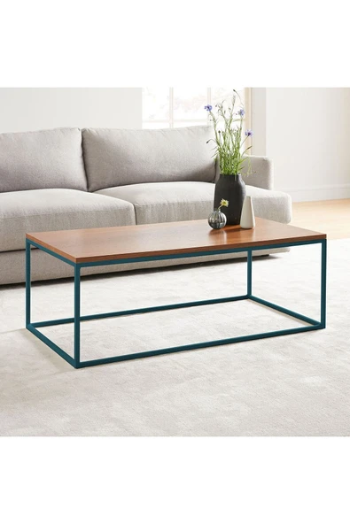 Hitit Dekorasyon Stream Metal Orta Sehpa Pantone Ayak Ceviz Tabla