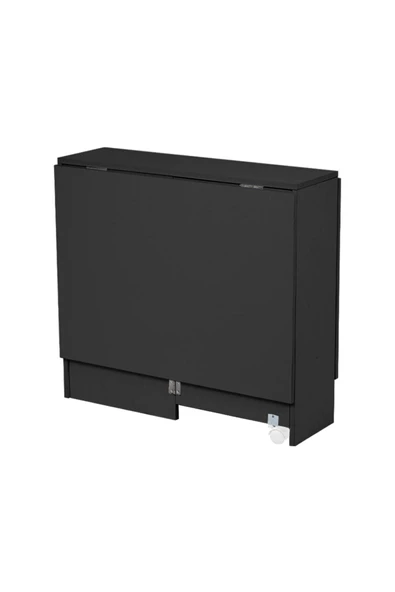 Hitit Dekorasyon Silvia Siyah Ahşap Katlanır Yemek Masası - 7