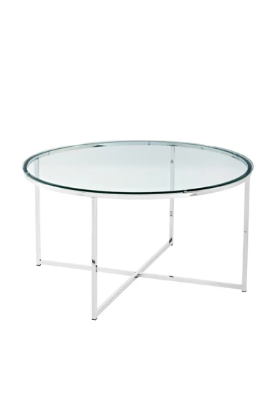 Hitit Dekorasyon Pret Paslanmaz Metal Cam Orta Sehpa - Resim 3