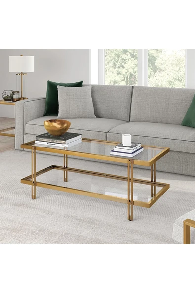 Hitit Dekorasyon Dolores Gold Metal Orta Sehpa - Resim 3