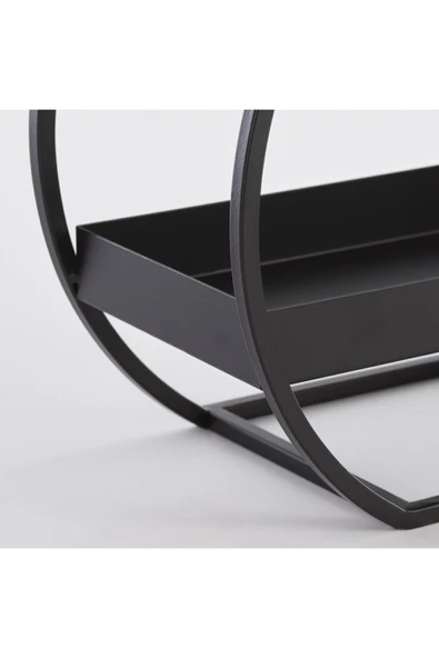 Hitit Dekorasyon Dontel Siyah Metal Saksılık - 2