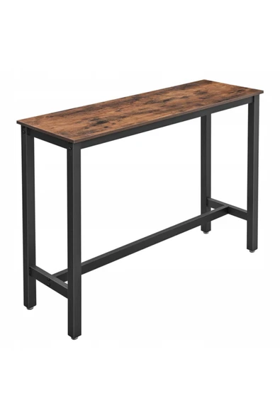 Hitit Dekorasyon Baro Siyah Metal Ahşap Yemek Masası Yüksek 100x40x90 - 2