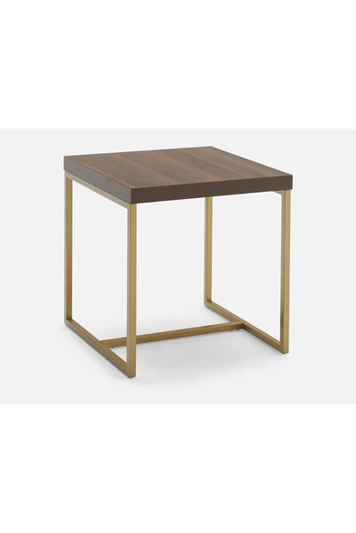 Hitit Dekorasyon George Gold Metal Ahşap Yan Sehpa ürün görseli 1