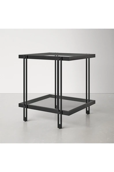 Hitit Dekorasyon Dolores Siyah Metal Yan Sehpa - Resim 5