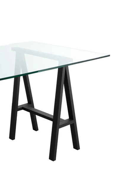 Hitit Dekorasyon Arlo Siyah Metal Cam Yemek Masası - 4