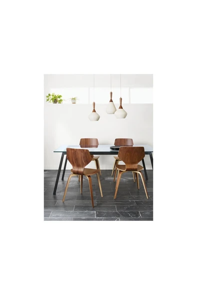 Hitit Dekorasyon Zroft Siyah Metal Cam Yemek Masası - 3