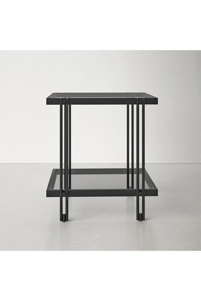 Hitit Dekorasyon Dolores Siyah Metal Yan Sehpa ürün görseli 1