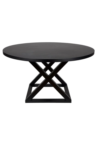 Hitit Dekorasyon Rex Siyah Metal Ahşap Yemek Masası - 2