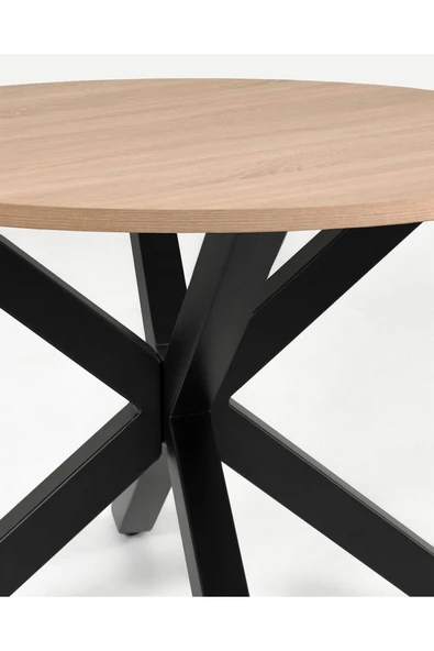 Hitit Dekorasyon Sleteos Yemek Masası Siyah Ayak Kaplamalı Mdf Tabla - Resim 4