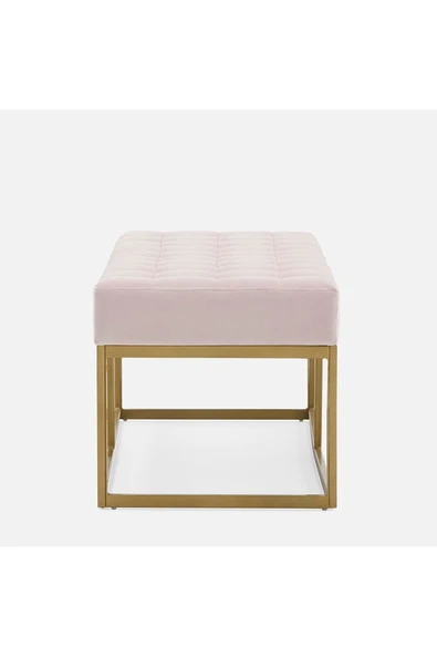 Hitit Dekorasyon Camron Gold Metal Bench Pembe - 3