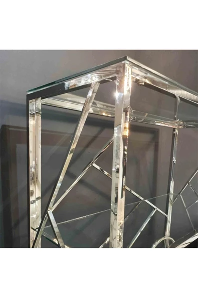 Hitit Dekorasyon Vilma Paslanmaz Metal Kitaplık&Duvar Rafı - Resim 4