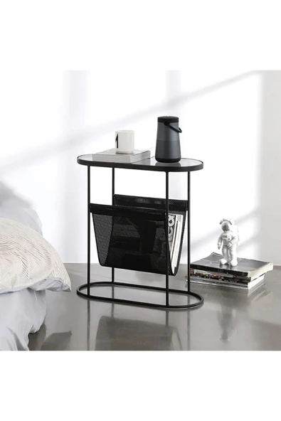 Hitit Dekorasyon Black Yan Sehpa - Resim 3