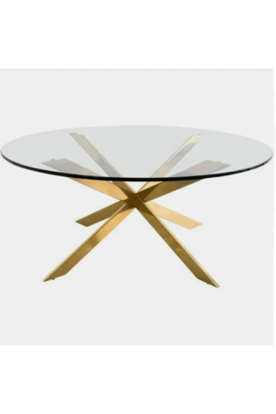 Hitit Dekorasyon Erika Gold Metal Yemek Masası