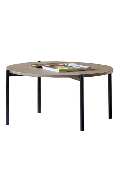 Hitit Dekorasyon Tia Siyah Metal&ahşap Orta Sehpa ürün görseli 1