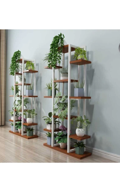 Hitit Dekorasyon Mion Metal/ahşap Saksılık&çiçeklik - 2