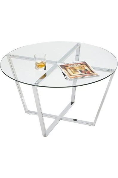 Hitit Dekorasyon Lisa Gümüş Renk Yuvarlak Yemek Masası - 3