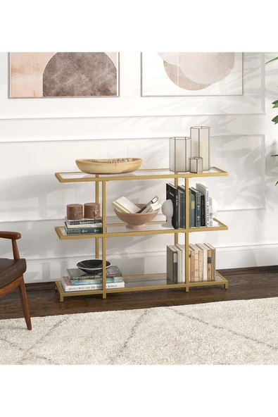 Hitit Dekorasyon Betty Gold Metal&cam Dresuar 107cm - Resim 2