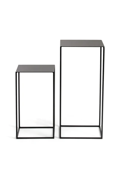 Hitit Dekorasyon Root Siyah Metal İkili Sehpa - Resim 4