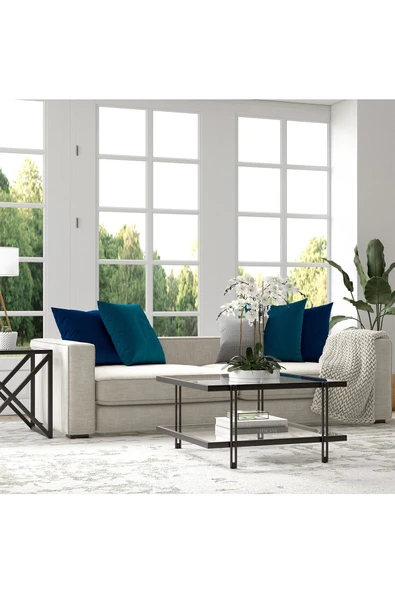 Hitit Dekorasyon Dolores Siyah Metal Orta Sehpa - Resim 4