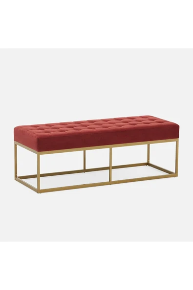 Hitit Dekorasyon Camron Gold Metal Bench Kırmızı
