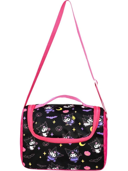 Kuromi Desenli Termal Beslenmeli Kalemlikli Üçlü İlkokul Öğrenci Çantası Seti Kuromi 117 - Resim 3