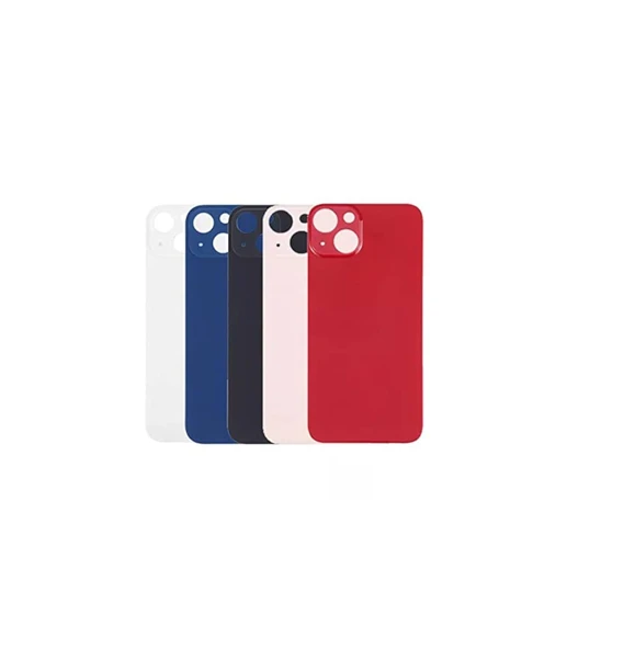 Uyumlu İphone 13 Arka Kapak Lazer Kesim Süper Kalite Cam -- Kırmızı