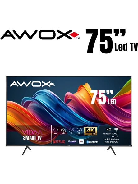 Awox B227500 4K Ultra HD 75" 190 Ekran Uydu Alıcılı Smart LED TV - 7
