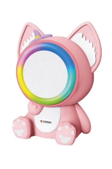 Taşınabilir RGB Işılı Sevimli Figürlü Mikrofonlu Karaoke Bluetooth Hoparlör - 5