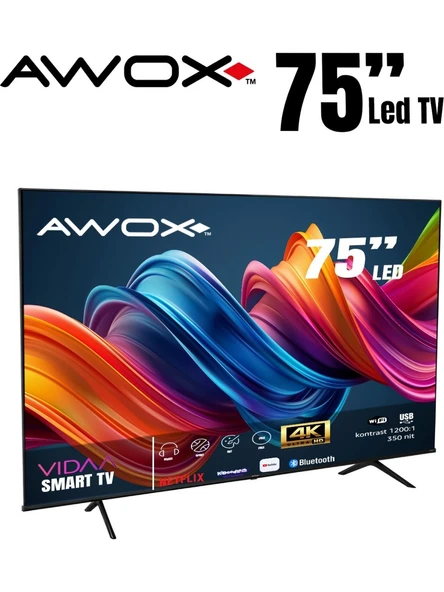 Awox B227500 4K Ultra HD 75" 190 Ekran Uydu Alıcılı Smart LED TV - 8