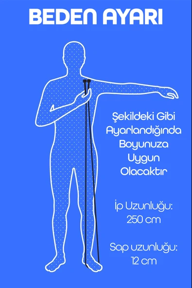 Basic Atlama İpi Uzunluk Ayarlanabilir Atlama Sekme İpi Jump Rope Mavi 515 - Resim 4