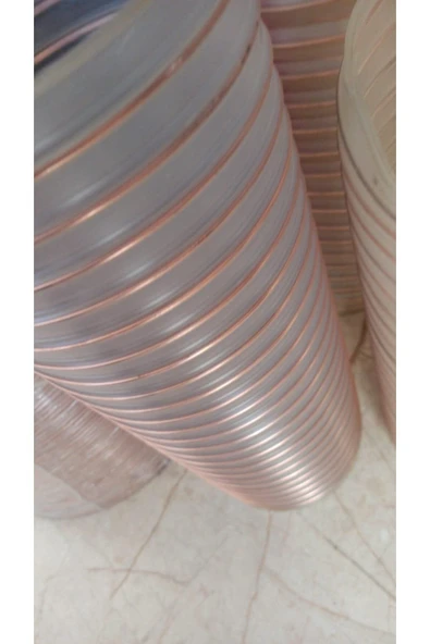 Hortum Plaza Poliüretan Bakır Telli Şeffaf Hortum ( İç çap 60mm)  (boy 3mt)  Pu 070 Toz Talaş Emiş - 4