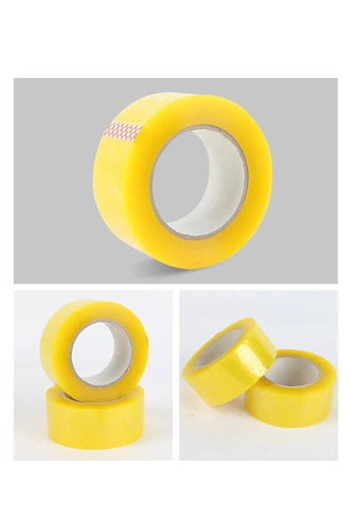 Bant Koli Bandı 12 Adet 45x100 Şeffaf Akrilik 45mm Gerçek Net 100 Metre Sarım Güçlü Kopmayan - Resim 5