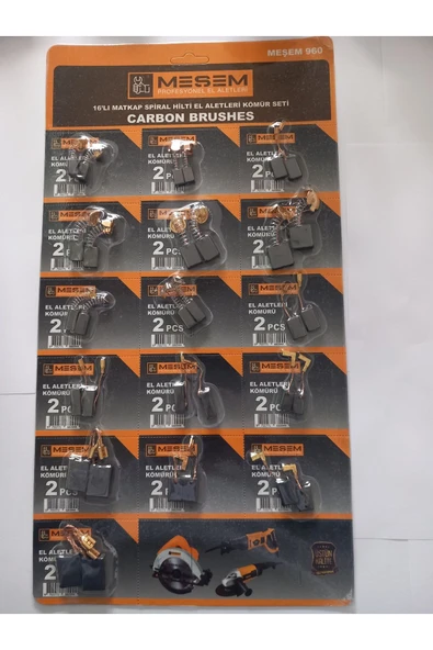 BEST TEKNİK MEŞEM 16 LI SPİRAL HİLTİ EL ALETLERİ KÖMÜR SETİ ürün görseli