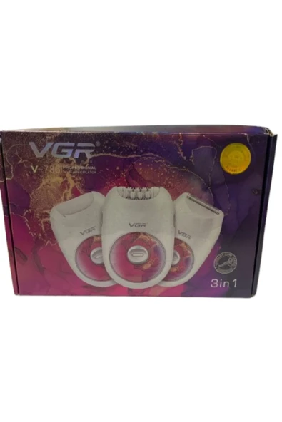 VGR V-736 3in1 Epilasyon Cihazı – Tüy Alıcı, Ayak Törpü & Tıraş Başlıklı Şarjlı Bakım Seti ürün görseli 1