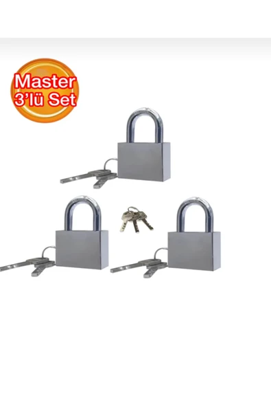Meşem Master Çelik Asma Kilit 55 Mm 3’lü Set ürün görseli