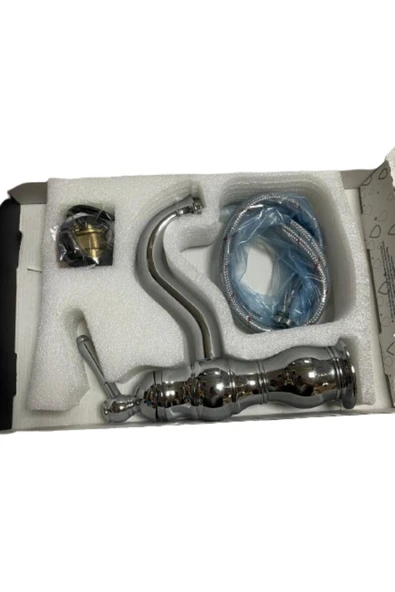 Sdk Armatür Klasik Lavabo Bataryası | Tek Kollu | Şık Krom Kaplama | Banyo ve Mutfak Uyumlu - Resim 4