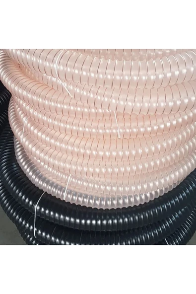 Hortum Plaza Poliüretan Bakır Telli Şeffaf Hortum ( İç çap 60mm)  (boy 3mt)  Pu 070 Toz Talaş Emiş - 5