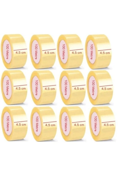 Spotiks 45X100 ŞEFFAF HOTMELT A KALİTE KOLİ BANDI ( 1 KOLİ 96 ADET ) ürün görseli 1