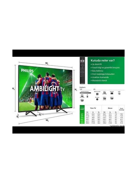 Philips 55PUS8309 4K Ultra HD 55" 140 Ekran Uydu Alıcılı Smart Ambilight LED TV - 2