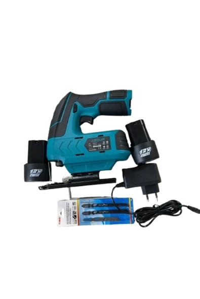 çaycup Profesyonel 12 V Çift Akülü Şarjlı Dekupaj Testere Makinesi MAVİ - Resim 3