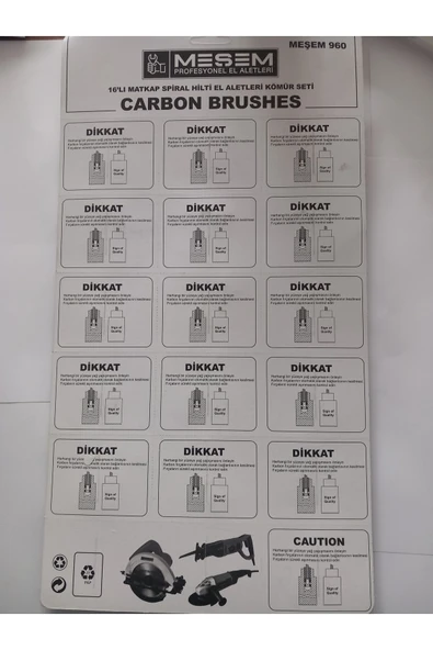 BEST TEKNİK MEŞEM 16 LI SPİRAL HİLTİ EL ALETLERİ KÖMÜR SETİ - Resim 2