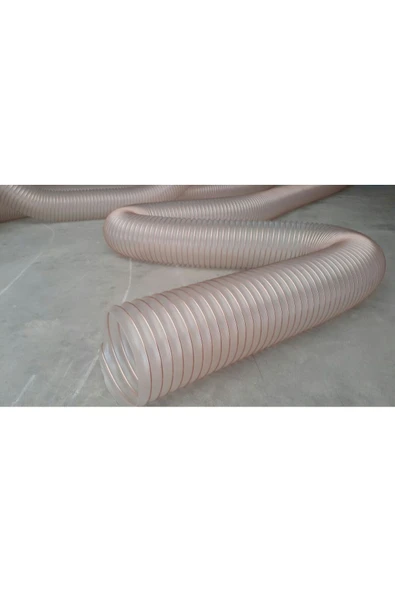 Hortum Plaza Poliüretan Bakır Telli Şeffaf Hortum ( İç çap 60mm) (boy 3mt) Pu 070 Toz Talaş Emiş - 3