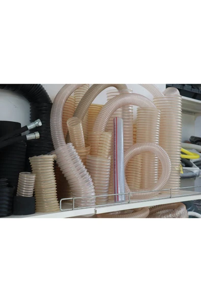 Hortum Plaza Poliüretan Bakır Telli Şeffaf Toz Talaş Emiş Hortum ( İç Çap 52mm) ( 10 mt ) Pu 070 - 3