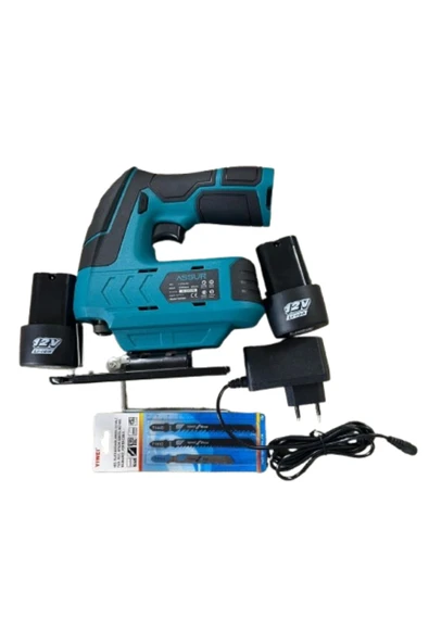 çaycup Profesyonel 12 V Çift Akülü Şarjlı Dekupaj Testere Makinesi MAVİ - Resim 4