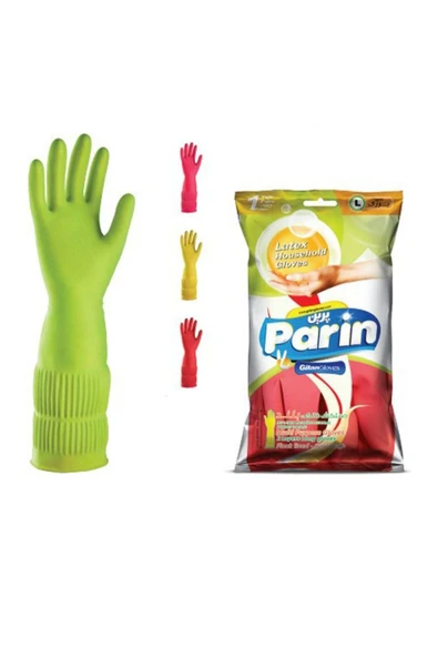 parın Parin Uzun Konçlu Lateks Bulaşık ve Temizlik Eldiveni, Large, 216 Çift ürün görseli