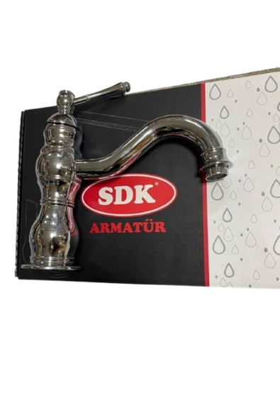 Sdk Armatür Klasik Lavabo Bataryası | Tek Kollu | Şık Krom Kaplama | Banyo ve Mutfak Uyumlu - Resim 5