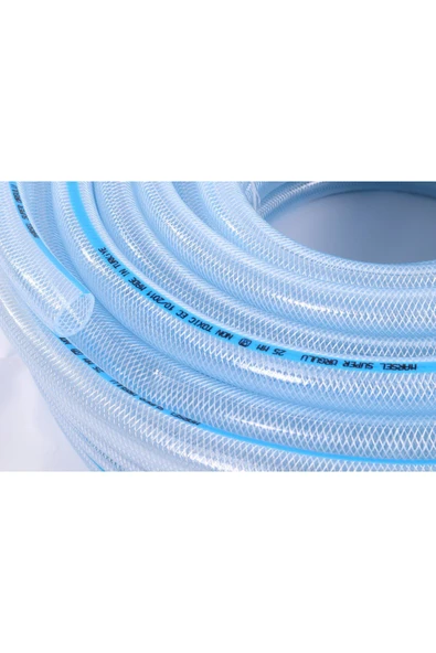 Hortum Plaza Süper Örgülü Şeffaf Hortum (İç çap 12,5 mm) (1/2'') (100Metre)