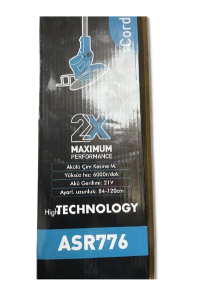 assurr “ASR 776 21 V Çift Akülü Teleskopik Çim‑Çalı Biçme Makinesi (2 Akü, Bıçak + Misina Seti, ) - Resim 5