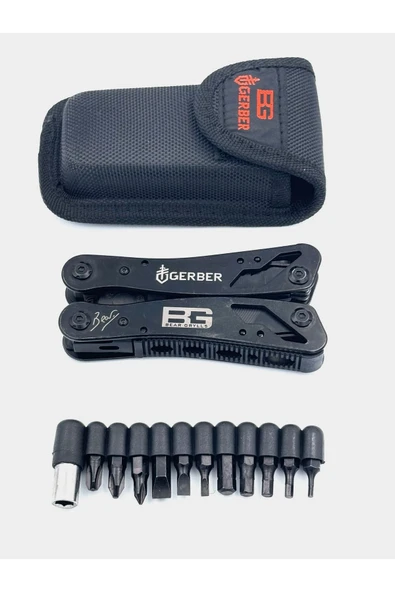 GERBER ÇOK  FONKSİYONLU  GERBER  PENSE TORNAVİDA ÇAKI SETİ BEZ KILIFLI - Resim 2