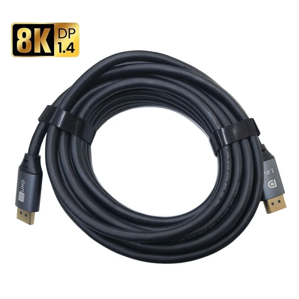 8k UHD v1.4 display kablo 8k display port erkek erkek kablo 7m - Resim 3
